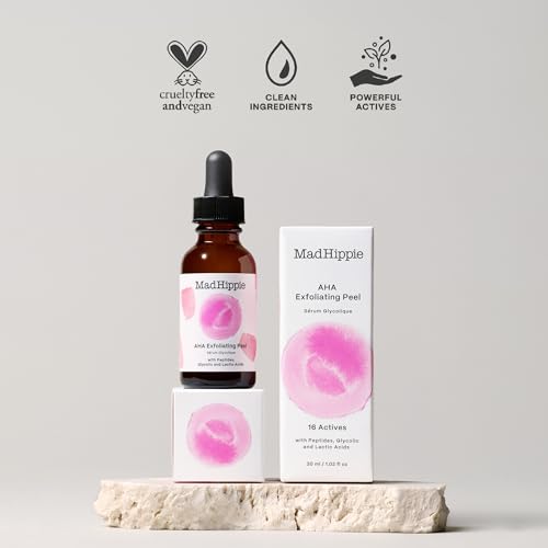 Mad Hippie AHA Exfoliating Peel + Eye Cream Pack ? Lactic & Glycolic Acid Peel, Goji Berry, Peptides, Hyaluronic Acid & Niacinamide, Discoloration Correcting Serum, Anti-Aging