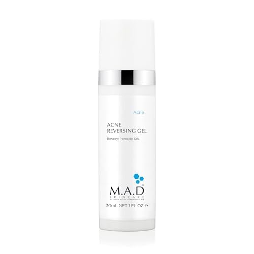 M.A.D Skincare Acne Reversing Gel - Non-Drying Benzoyl Peroxide Blemish Control 1 oz.