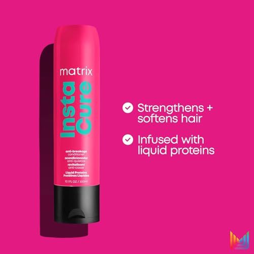 Matrix Instacure Anti-Breakage Shampoo & Conditioner Set - Repairs & Strengthens Hair, Reduces & Prevents Breakage & Frizz, For Dry, Damaged, Color Treated & Brittle Hair, Vegan