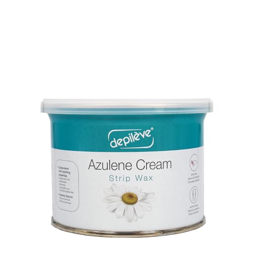 Depileve Strip Wax for Hair Removal - Rosin Wax - Azulene Cream - Gentle and Calming Formula for Sensitive Skin of Underarms, Upper Lip, Bikini Line, and Sensitive Areas - 14 oz.