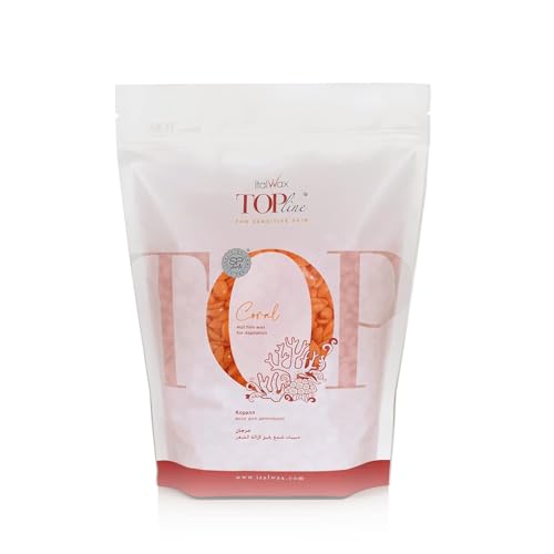 Italwax Top Line Coral Hard Wax Beads 1.65 lb (750 g) ? Creamy Strong Grip Wax for Bikini & Coarse Hair, Suitable for Sensitive Skin, Professional Use ? Made in Italy