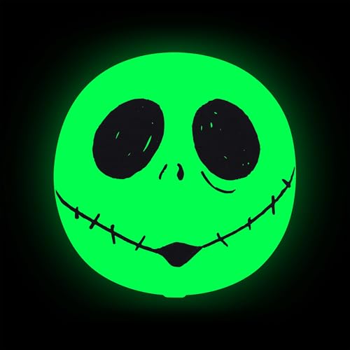Impressions Vanity Jack Skellington Glow in The Dark LED Compact Mirror with Lights, Adjustable Brightness, Lighted Makeup Mirror with Jack Skellington Glow, Touch Sensor, Travel Friendly