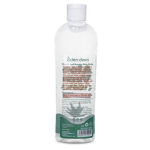 Organic Aloe Vera Gel 100% Pure, Moisturizing, Face Skin & Hair Care, Hydrating & Soothing for Dry Skin, Made in USA, Unscented, 16 oz, 2-Pack
