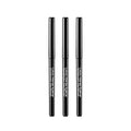 KISS NEW YORK Professional Retractable Eyeliner, Luxury Intense Highly Pigmented Eye Makeup, Long-Lasting, Water-Resistant, Smudge-Proof, Smooth Gliding (3 Pack, Blackest Black)