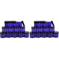 Vivaplex, 12, Cobalt Blue, 2 oz, Round Glass Jars, with Inner Liners and black Lids (Pack of 2)