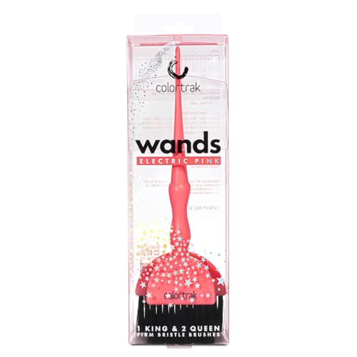 Colortrak Electric Wands 3PK - Includes 1 King and 2 Queen Brushes with Firm Bristles, Stain-Resistant Handles, Ergonomic Non-Slip Design, Ideal for All Color Applications