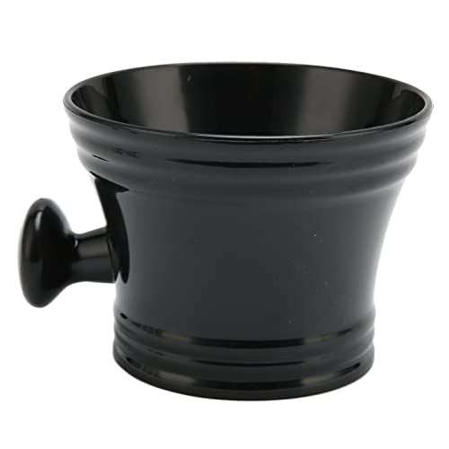 Shaving Soap Bowl Black Plastic Large Capacity Comfortable Grip Plastic Shaving Soap Bowl Foam Shaving Soap Cream Bowl Men Shaving Bowl Shave Mug with Handle for Barber Home Travel