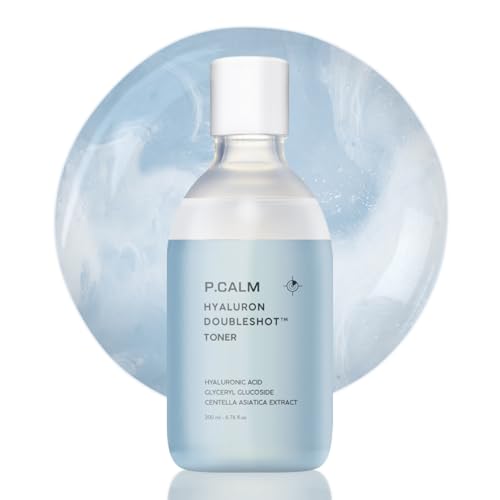 P.CALM Hyaluron Doubleshot Toner ? Hyaluronic Acid & Centella Asiatica for All Day Deep Hydration and Soothing, Korean Moisturizing Skincare (200ml / 6.76 fl.oz)