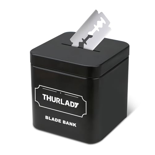 Razor Blade Disposal Container, Matte Black, Large Capacity, Holds Over 500 Blades, Safe & Recyclable