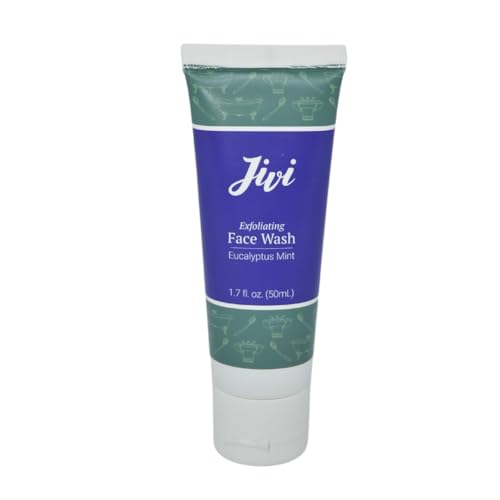 Jivi Exfoliating Face Wash (Eucalyptus Mint) | Cream Cleanser that Exfoliates and Tones | 100% Natural with Organic Ingredients | Made for Sensitive and Dry Skin | 50ml