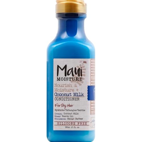 Maui Moisture Nourish & Moisture + Coconut Milk Conditioner to Hydrate and Detangle Curly Hair, Lightweight Daily Moisturizing Conditioner, Vegan, Silicone & Paraben-Free, 13 fl oz (Pack of 2)