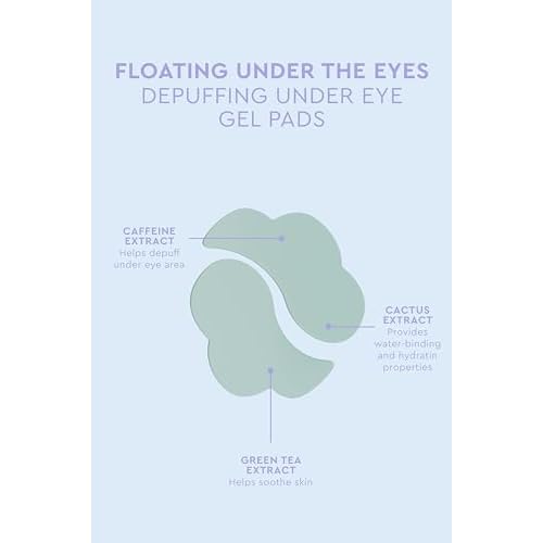 florence by mills Floating Under the Eyes Depuffing Gel Pads | Re-Energize Tired Under Eyes | Hydrating | Vegan & Cruelty-Free - 30 Pairs/60 count
