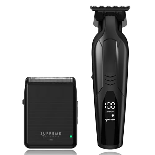 Supreme Trimmer 2-in-One Vader Lite + Solo Lite Foil Shaver Kit | Barber, at Home or Travel Hair Cutting Kit | Black