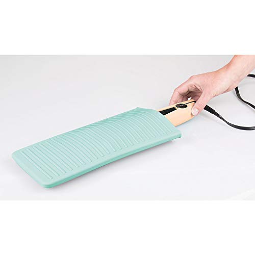 iDesign Silicone Heat-Resistant Hair Styling Tools Storage and Travel Pouch for Curling Irons, Straighteners, Wands - Aqua