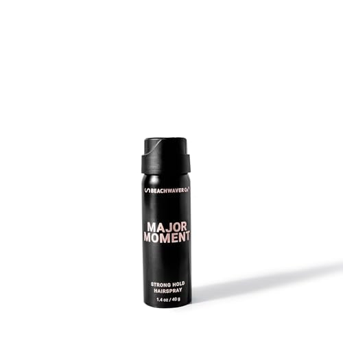 The Beachwaver Co. Major Moment Strong-Hold Hairspray - Travel Size (1.4 Oz) | Extra-Strength Vegan Hairspray For Long-Lasting Styles w/Brushable Finish - Removes Frizz & Locks In Style