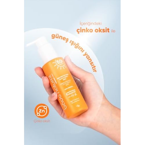 Bade Natural Mineral Sunscreen Milk SPF 50 ? Broad Spectrum UVA/UVB Protection for Face & Body with Zinc Oxide, Calendula Oil & Vitamin B5 ? 3.38 fl oz