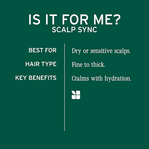 Biolage Scalp Sync Calming Shampoo - Gently Cleanses Dry & Sensitive Scalps, Hydrates & Soothes, Fermented Tea Blend & Glycolic Acid, Vegan & Paraben-Free