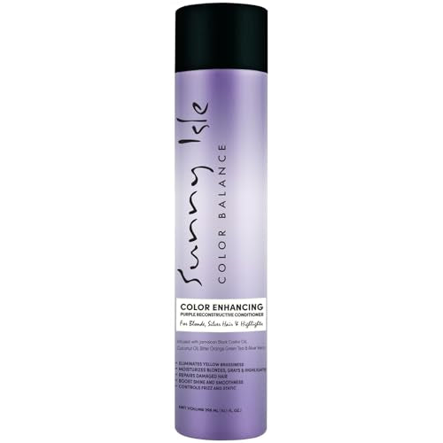 Sunny Isle Purple Reconstructive Conditioner - For Blonde, Silver, Gray Hair, Paraben & Sulfate Free - 10.1oz