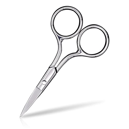 Round Small Scissors and Stainless Steel Fine Straight Tip Nose Hair Scissors Set
