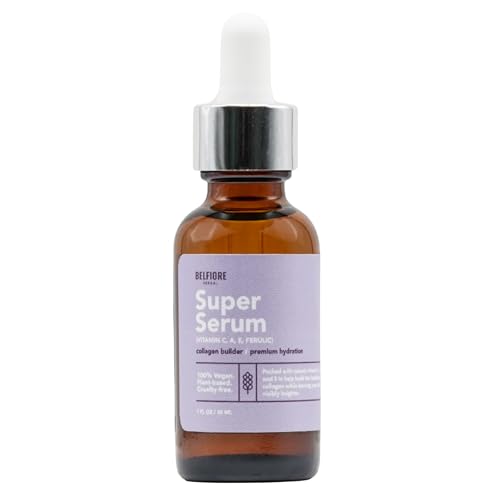 100% All Natural Super Serum ? Vitamin A, C & E + Ferulic Acid | Brightens Skin | Plant-Based, Non-GMO for Face & Neck - Made in the USA (1oz)