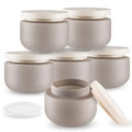 6 Pcs 8oz/250g Empty Plastic Jar Wide Mouth Cosmetic Container With Lids Refillable Travel Storage Container For Lotion Cream Body Butter Powder Ointments Samples Beauty Products etc (Grey)