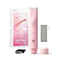Bikini Trimmer for Women: Painless Body Hair Electric Razor - Dual Head All in 1 Versatile Shaver for Pubic Area, Leg and Face, Cordless and IPX7 Waterproof for Daily Personal Use, Pink