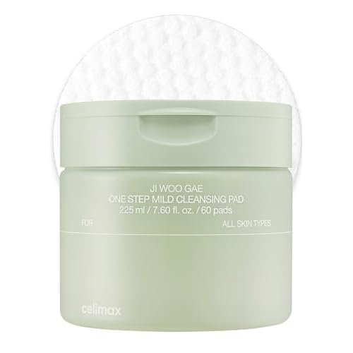 celimax One Step Mild Cleansing Pad (60pads) | Easy One-step Makeup Remover, Cleansing Water Pads, Big Size, Face Wash Cleanser, Hydrating, Soothing, Moisturizing, Korean Daily Skincare