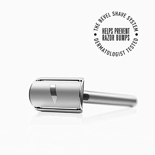 Bevel Safety Razor with Brass Weighted Handle and 10 Double Edge Safety Razor Blade Refills, Single Blade Razor for Men, Designed for Coarse Hair to Prevent Razor Bumps, Black