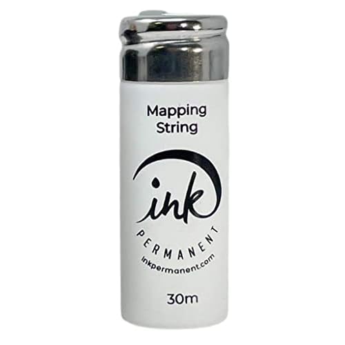 Ink Permanent White Brow Mapping String [100 Ft Bottles - 30 m] Pre-Inked String for Permanent Makeup and Microblading Supplies, Brow Mapping Kit, Eyebrow Thread for Shaping (White)
