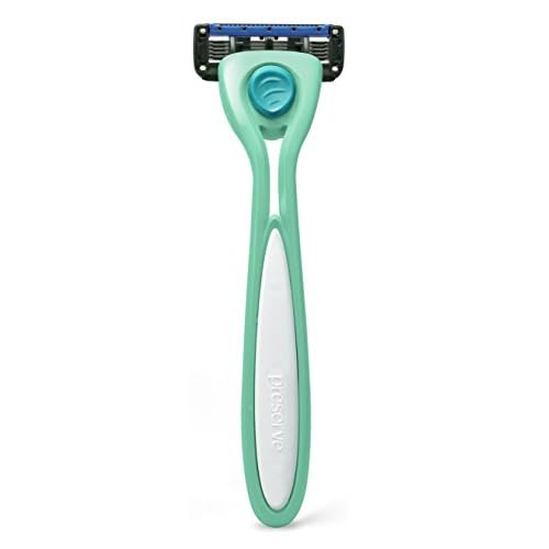 Preserve Shave 5 Five Blade Refillable Razor, Made from Recycled Materials, Neptune Green and Preserve Five Blade Replacement Cartridges for Preserve Shave Five Recycled Razor (4 Count) Bundle
