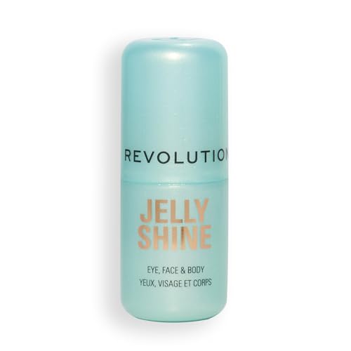 Revolution, Jelly Shine Shadow & Highlight Stick for Eyes, Face & Body with Pearlescent Shimmer Effect, Vegan & Cruelty-Free, Mermaid Green
