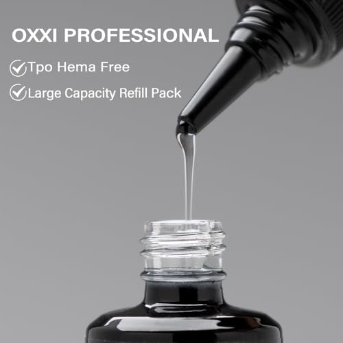 OXXI Professional Big Size 50ML Rubber Base Coat Gel Nail Polish Tpo Hema Free,Large Capacity Refill Pack Nail Base Coat