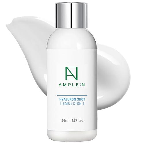 COR?ANA AMPLE:N Hyaluron Shot Emulsion ? Korean Hyaluronic Acid Moisturizing Face Emulsion - Deep Nourishment and Strengthening Skin Barrier - Face Lotion to Smoothen Skin Texture, 4.39 fl.oz.
