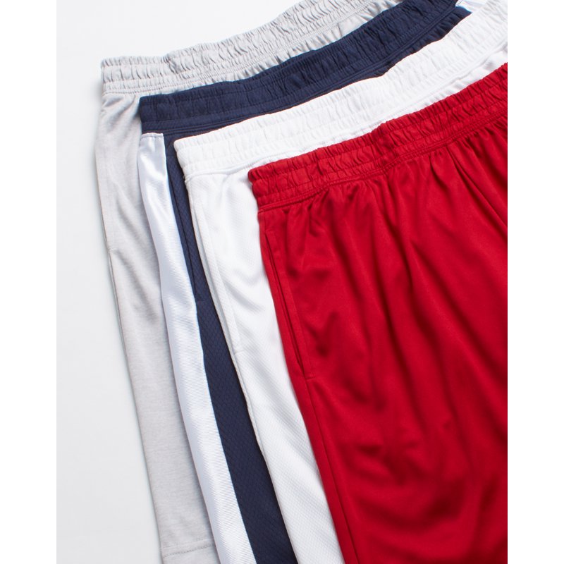 Kids Active Shorts 4-Pack - Breathable Mesh Athletic Basketball Shorts for Boys