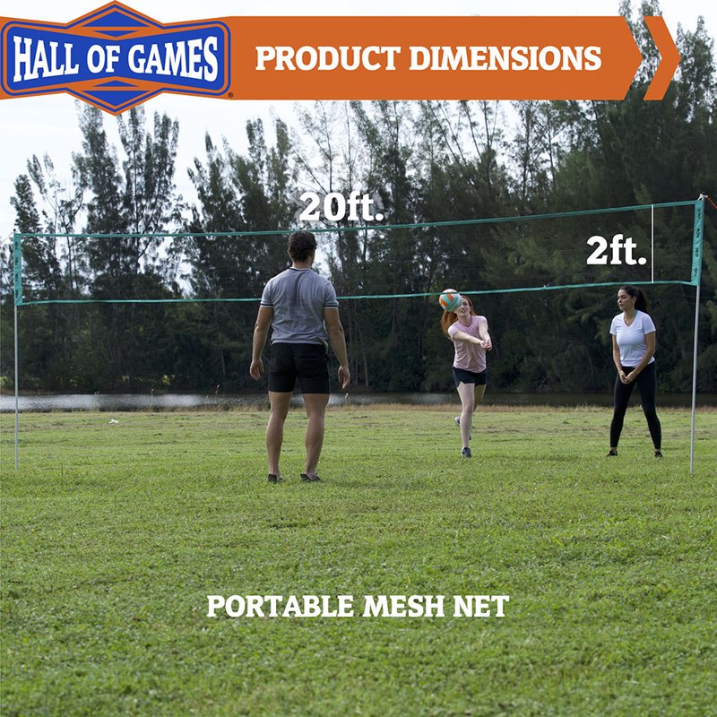 Outdoor Volleyball Set with Adjustable Steel Poles & Official Size Volleyball