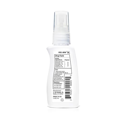 BU SPF 50 Sunscreen Spray for Face and Body, Non Aerosol Spray, TSA Travel Size Sunscreen, Clear, Non Greasy, Water Resistant, White Sage 1 oz (3 Pack)