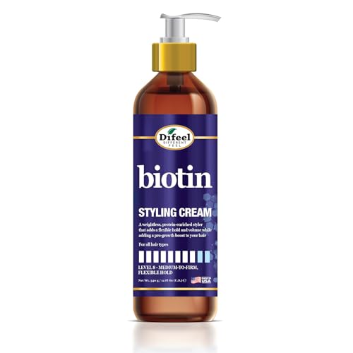 Difeel Biotin Styling Cream 12 ounce - Level 8:Medium-to-Firm, Flexible Hold Styling Cream
