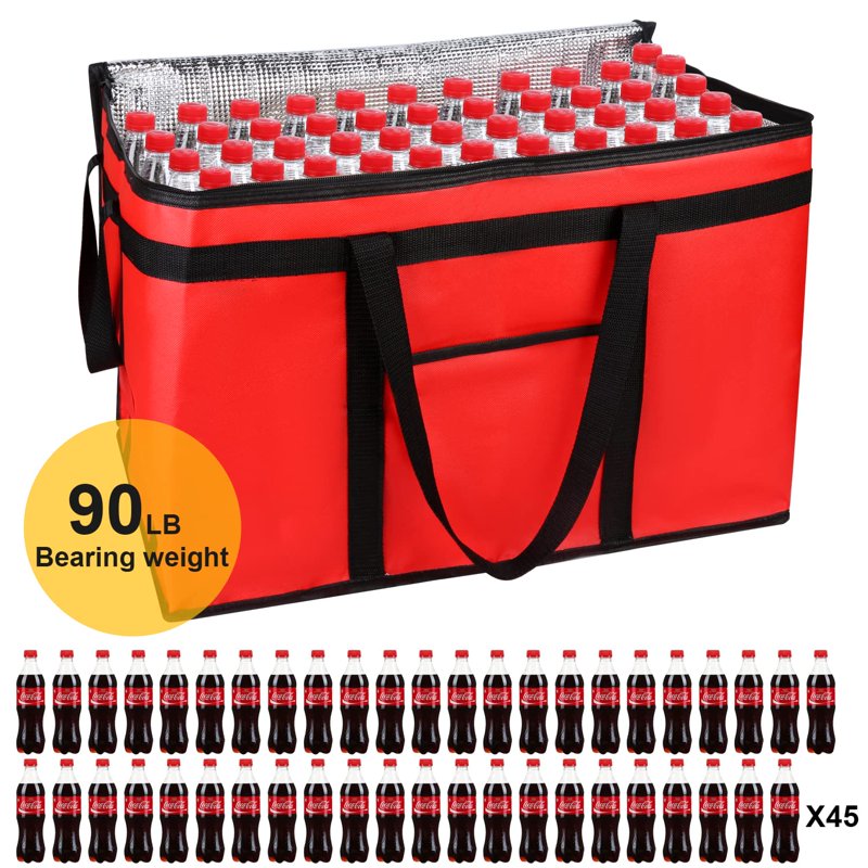 Extra Large Insulated Delivery Bag Cooler for Food & Grocery Transport - XXXL Capacity