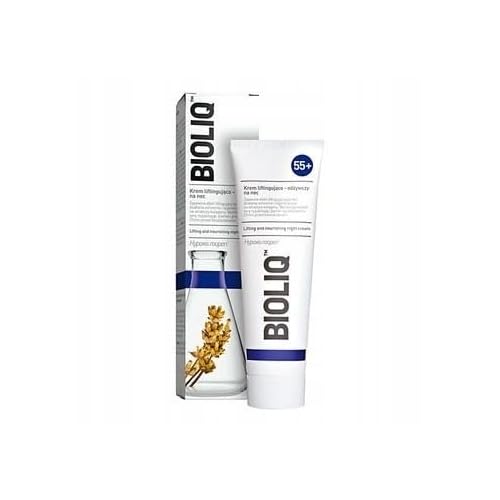 Bioliq 55+ Lifting and Nourishing Night Cream - Anti-Aging Skincare with Biopeptides and African Grass Extract, Promotes Collagen Regeneration,- 50ml