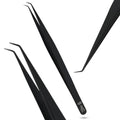Isolation Tweezer for Eyelash Extensions ? 14cm Curved Lash Tweezer, Stainless Steel, Best for Individual Isolation & Classic Lashes, Pinzas para Twisers (Black Titanium)