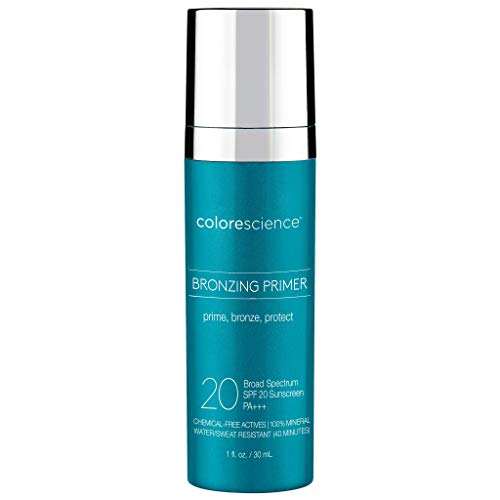 Colorescience Bronzing Primer SPF 20, Water Resistant Mineral Sunscreen, Broad Spectrum SPF 20 UVA/UVB Skin Protection, 1 Fl Oz (Pack of 1)
