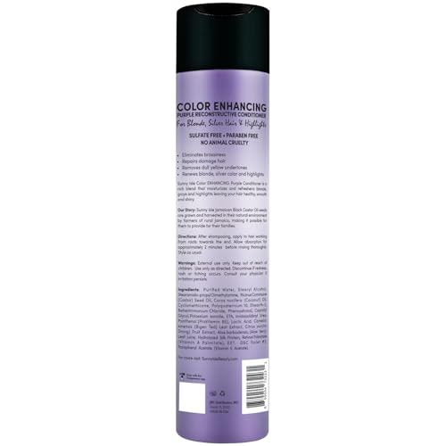 Sunny Isle Purple Reconstructive Conditioner - For Blonde, Silver, Gray Hair, Paraben & Sulfate Free - 10.1oz