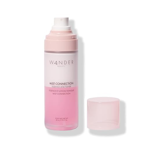 Wander Beauty Mist Connection Essence and Toner - 8-in-1 pH Balancing & Hydrating Facial Mist - Glowy Skin Care with Niacinamide, Hyaluronic Acid, Evening Primrose & Avocado - Alcohol-Free - 2.7 fl oz