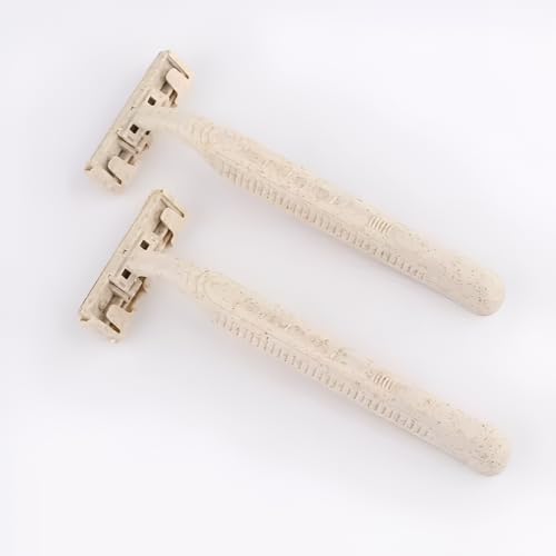 Disposable Razors Bulk for Men & Women ? Twin Blade Unisex Shavers ? Eco-Friendly, Biodegradable, Non-Toxic, Made from Recycled Wheat Straw 200 Count (Pack of 4)