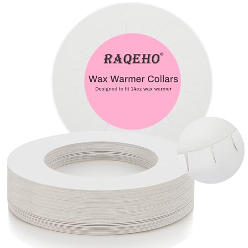 Wax Collars for Wax Pot - 50PCS Disposable Coated Paper Protective Clean Collar for 14oz Wax Warmer Melting Pot for Hair Removal Women Wax Bath Accessories Esthetician Professional Supplies