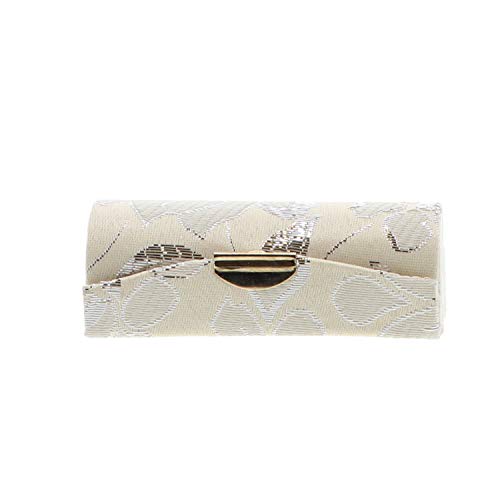 Pale Yellow Elegant Ladies Lipstick Case with Mirror Purse Holder Set of 2