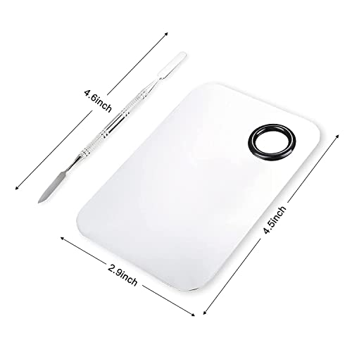 Makeup Mixing Palette, Upgrad Stainless Steel Metal Foundation Palette with Spatula Artist Tool for Mixing Foundation Nail-Art, Size 4.5x2.9 in£¨2 Pcs£©