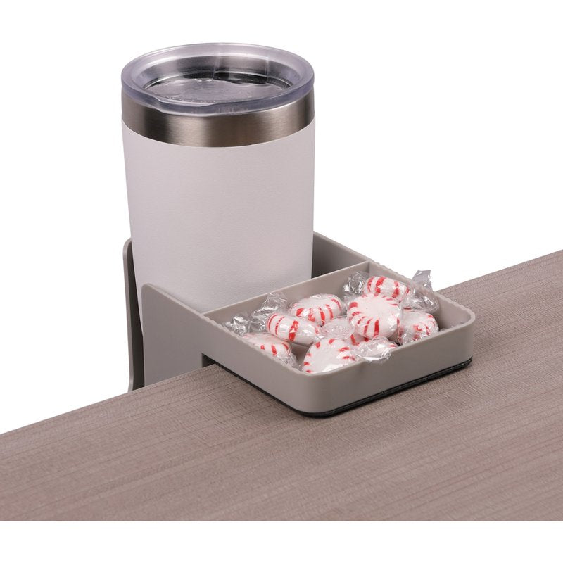 Standing Desk Cup Holder Grey - Clamp-On Office Desk Accessory