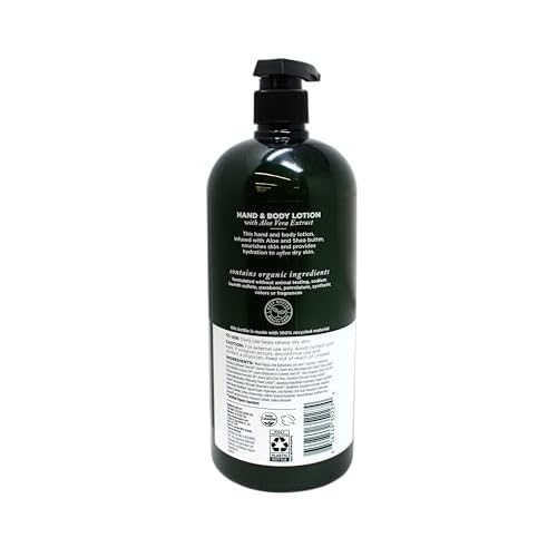 Avalon Organics Hand & Body Lotion for Dry Skin Aloe Unscented, 32 OZ