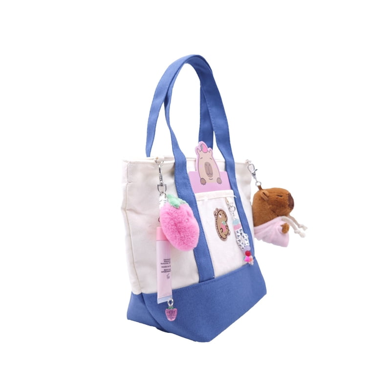 Kids Mini Tote Bag with Cartoon Character and Functional Pockets